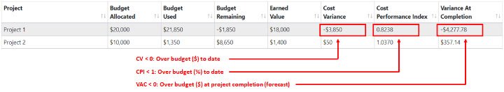 Track your project budget performance with this earned value management app